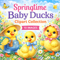 Springtime Baby Ducks Clipart